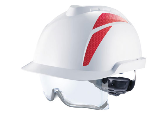 Balanced, modern, low-profile head and integrated eye protection – in one non-vented industrial hard hat , with 6-point Fas-Trac® III ratchet suspension, integrated over spectacles with intelligent adjustment and innovative rubber seal. For use where top impact hazards to the head, UV and particles hazards to the eyes exist.