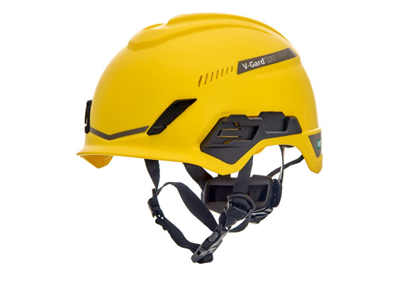 Working at heights safety helmet designed for tower climbing, forestry, rescue and confined spaces. The V-Gard® H1 Safety Helmet provides exceptional comfort and ease of use in a stylish low-profile hard hat design. A complete above-the-neck platform for all applications.